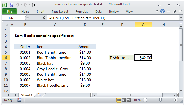 Excel Formulas To Sum If Cells Contain Text In Another Cell Riset